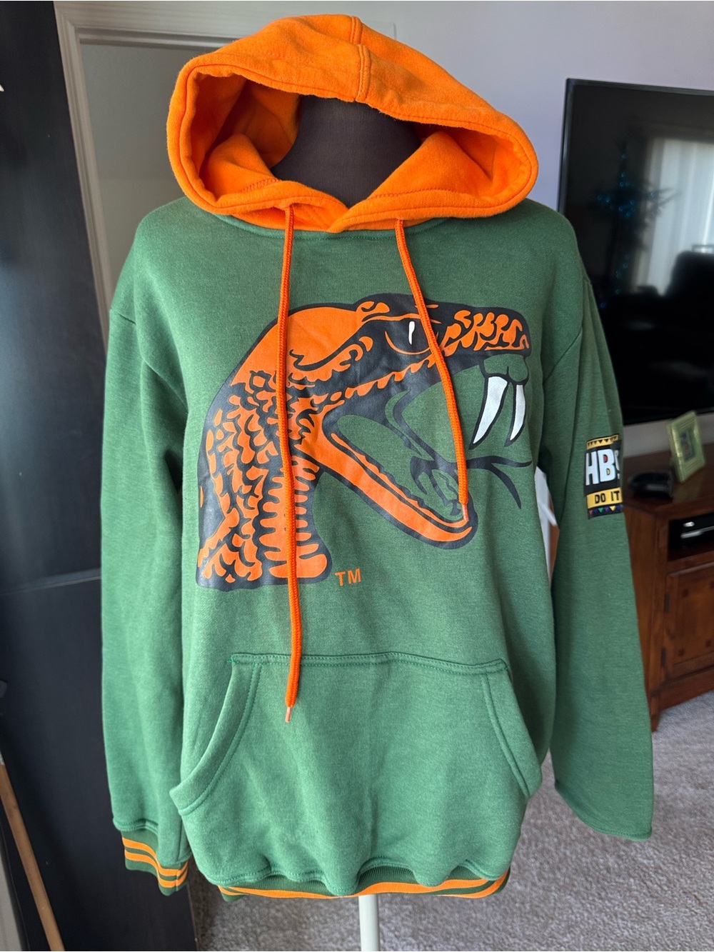 FAMU Rattlers HBCU Hoodie Sweatshirt Small Logo Tones Of Melanin Florida A&M